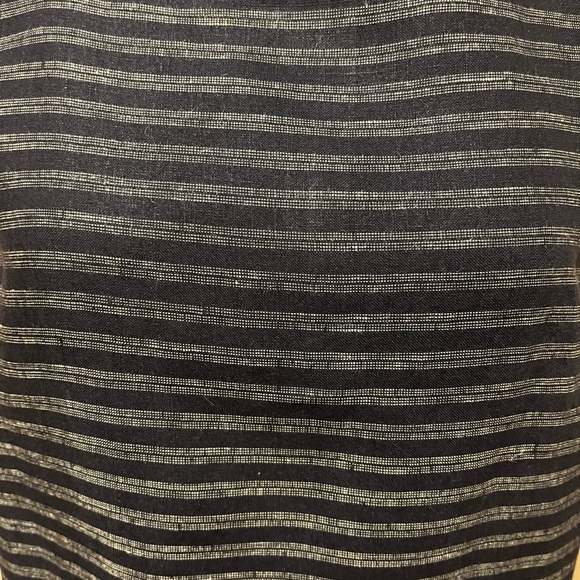 J Jill Love Linen Navy Blue Stripe 100% Linen Midi Dress m, Size Medium - Picture 3 of 7